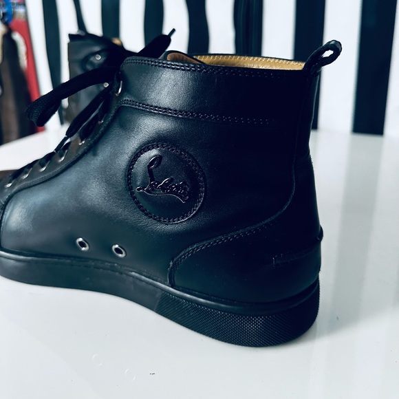 Christian Louboutin Men’s High Top Sneakers w/ Red Bottom Soles - Picture 5 of 13